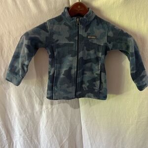 Columbia Blue Navy Camo Fleece Jacket Fall Winter 4T Camouflage Shell Layers